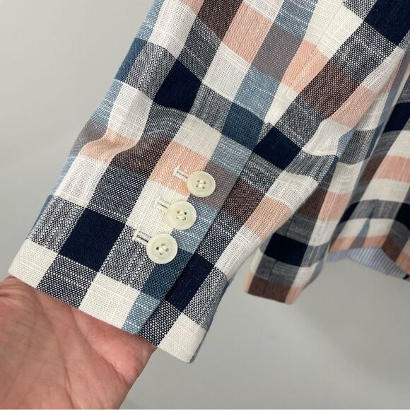 NEW‎ Talbots Vivid Plaid Blazer Ivory Multi Size 14P Petite - Picture 5 of 8